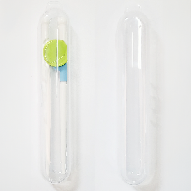 데라스코 유아 어린이 교정 젓가락 2단계, 1개, 케이스