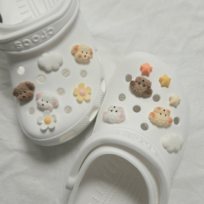 밍몽 강아지 별 꽃 신발 파츠 신발꾸미기 실내화 슬리퍼 (13pcs)