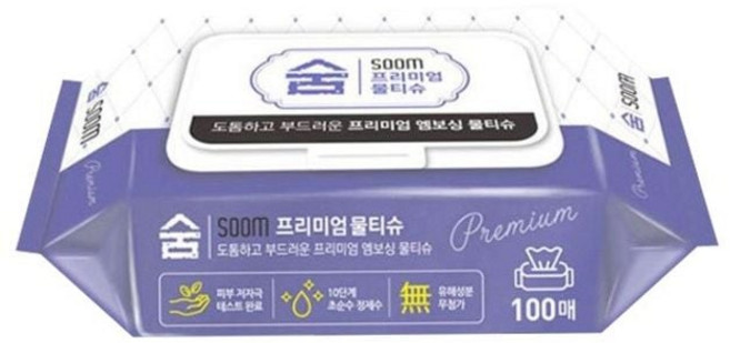 피부 저자극 엠보싱 물티슈 100매 캡형 10개 aa0+29618Ac, 100매입