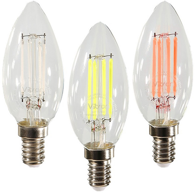 LED 촛대구 샹들리에 촛대램프 E14 비츠온, 옐로우, 1개