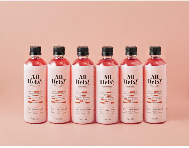 올헬씨 아미노워터 BCAA 아르기닌 칼륨 스포츠 이온음료, 500ml, 6개