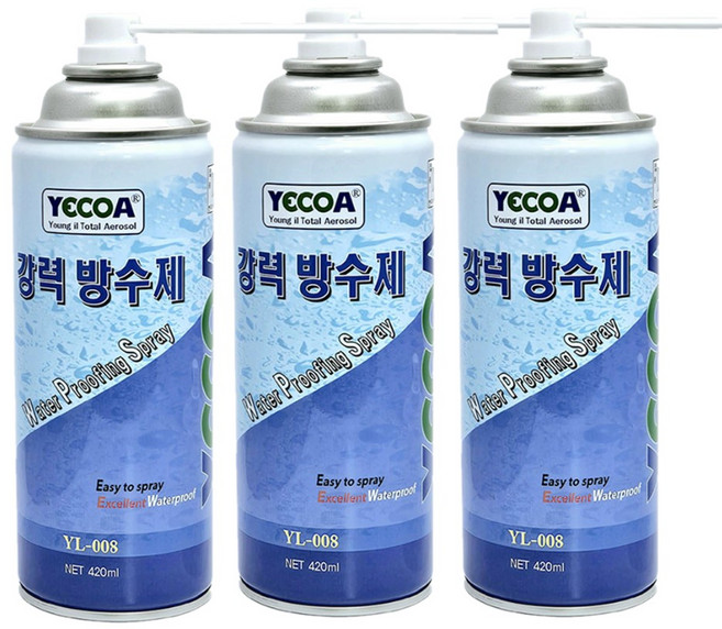 초강력 고무계 방수 스프레이 420ml 방수코팅 욕실 방수 방청 겸용 외벽 철재 배관 보호, 3개