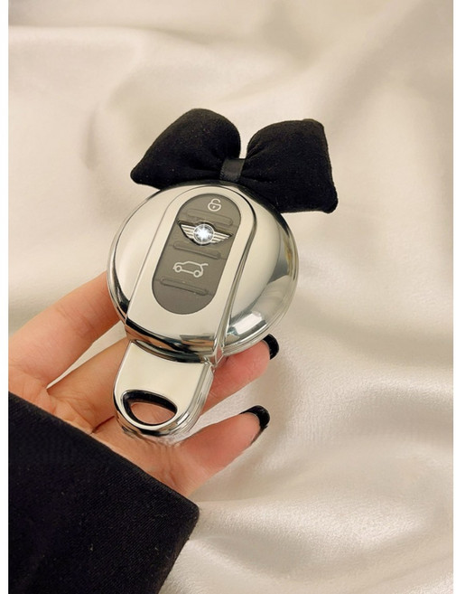 미니 쿠퍼 키케이스 실버 리본 미니귀여워, 1