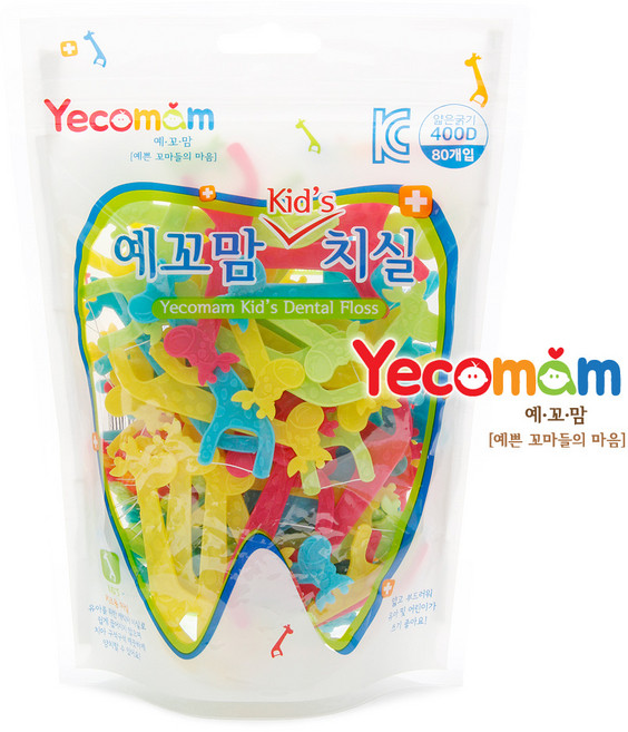 예꼬맘 유아 치실 지퍼백, 5.5cm, 80개입, 1개