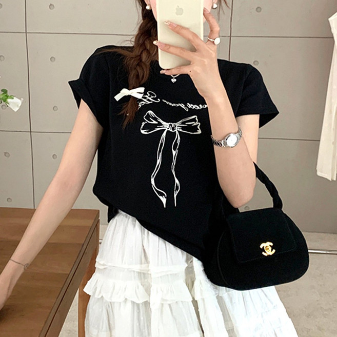 [기간한정 50%특가세일] 메이킹유 리본 프린팅 반팔 W874522제니아티