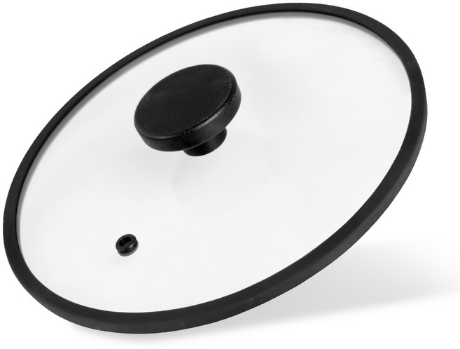 다용도 실리콘림 강화유리 뚜껑 스티치, 1개, 24cm