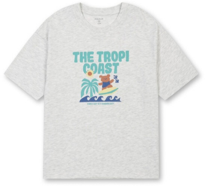 폴햄키즈 공용에어리쿨 루즈핏 그래픽 반팔티 PKG2TS3831LGRSH 2023846