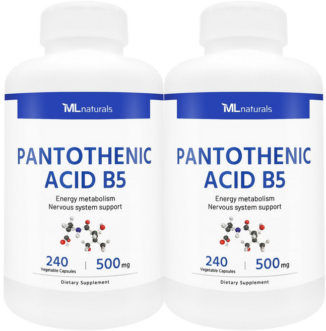 [미국번개배송] 신제품 착한명품 마이라이프 내추럴스 판토텐산 B5 500mg, 2개, 240정
