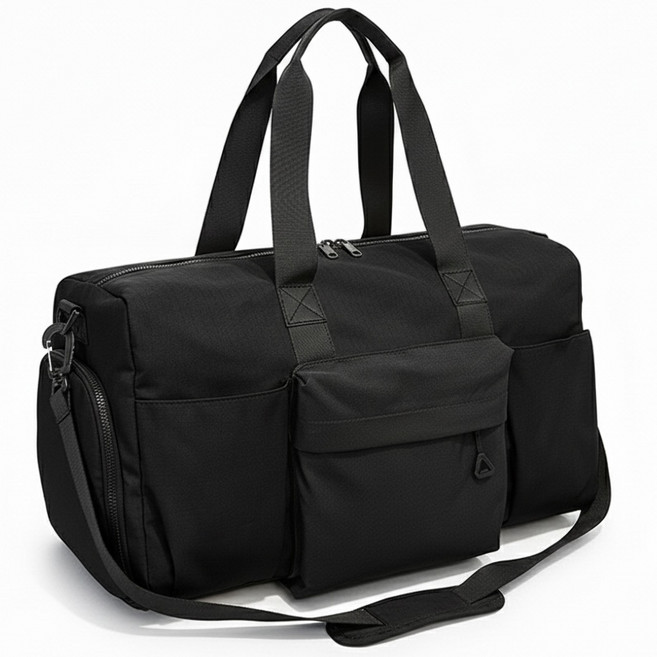 오션위크 프리미엄 특대형 신발분리 운동 헬스 더플백 여행 보조가방, 1개, 블랙