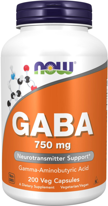 NOW Foods GABA素食膠囊 750mg, 200顆, 1罐