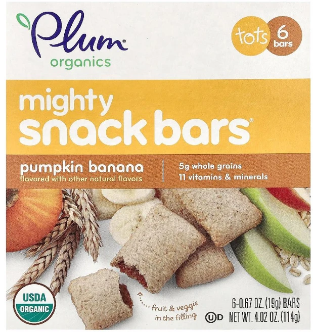 Plum Organics 마이티 스낵바 블루베리맛 19g6개입 1세 이상 유아용 유기농 곡물바 (미국산) - 쿠팡