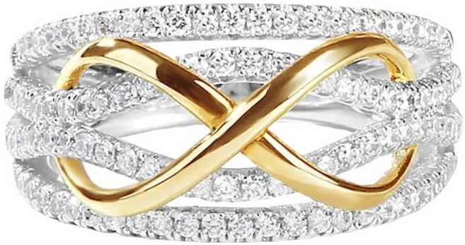 인피니티 큐빅 지르코니아 여성 레이어드 반지