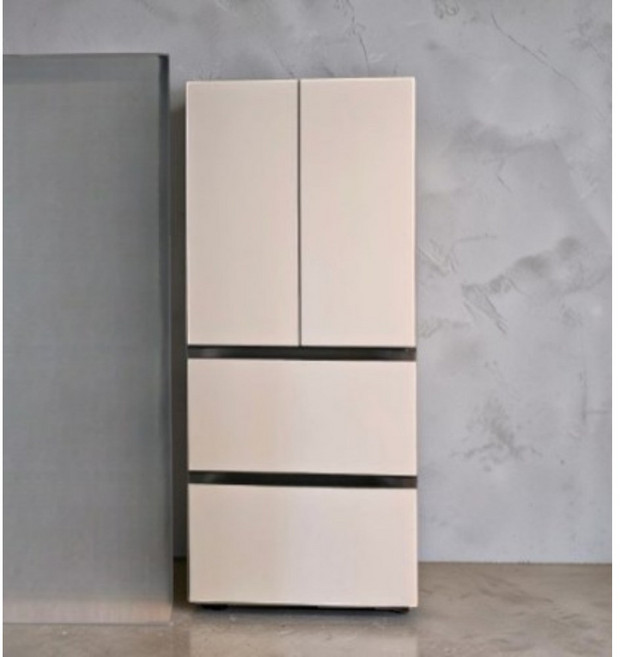 [색상선택형] LG전자 오브제 402L 스탠드형 김치냉장고 메탈 4도어 디오스 방문설치, 베이지 메탈, Z4O8MEEF23