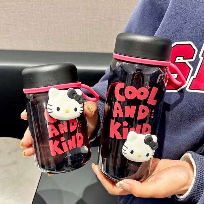 밀크카 산리오 헬로키티 써모스 헬스물통 균형 잡힌 프로틴쉐이커 자연스러운 쉐이크보틀, 1개, 600ml