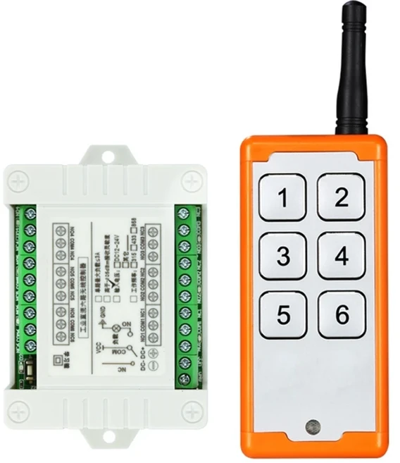 릴레이 원격 스위치 무선 RF 리모컨 6 채널 모듈 433 Mhz 송신기 리시버 키트 1000m DC 12 V 24V, 01 433MHz