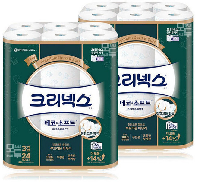 크리넥스 데코앤소프트 30M 24개입 2개