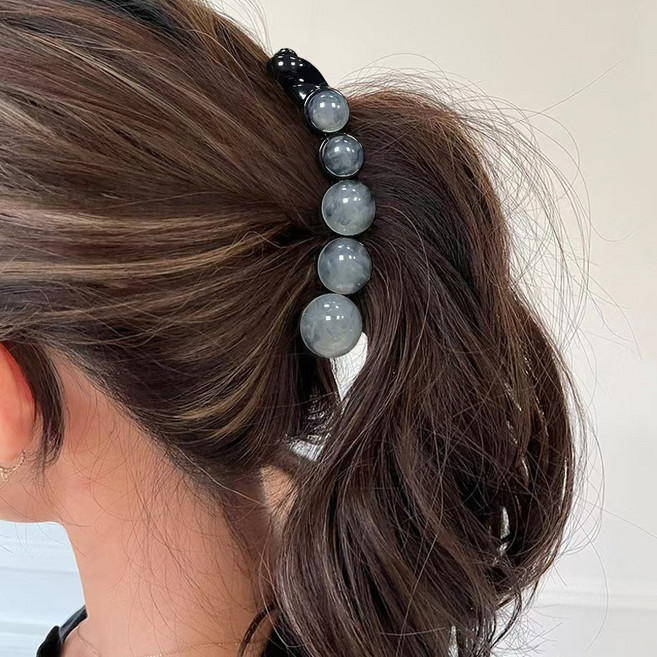 YIEUN 비딩바나나집게핀 올림머리 포니테일 반묶음머리 바나나헤어핀