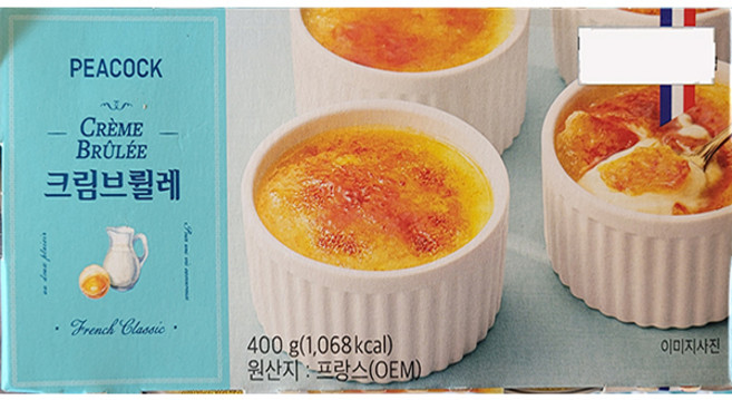PEACOCK 피코크 크림브륄레 400g (100g X 4컵) (원산지 : 프랑스 OEM) / 프랑스 디저트, 1개