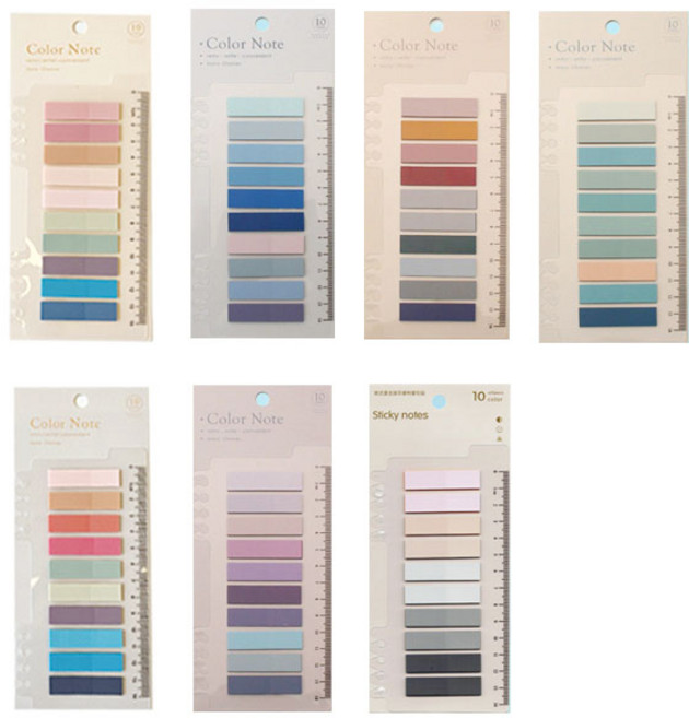 사계절 인덱스 7종 파스텔 라벨 미니 점착메모지 페이지마커 북마커, 4계절_여름