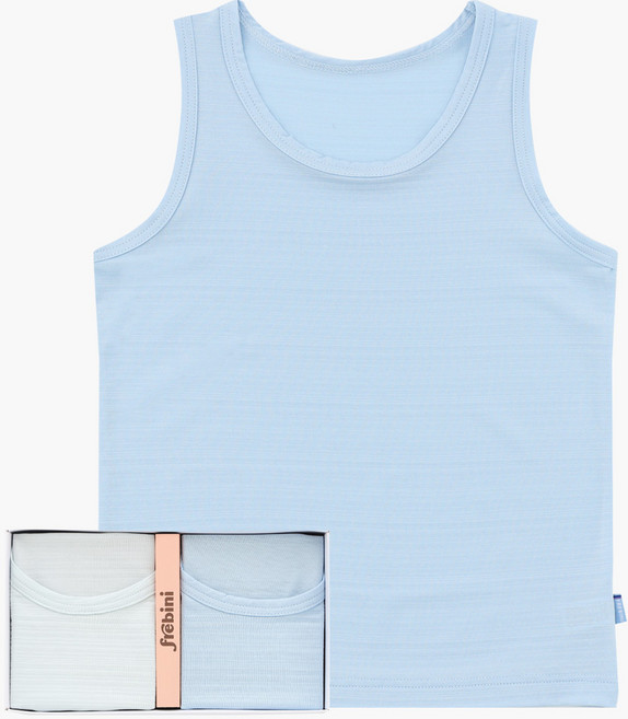 프레비니 인견 남 아동 런닝 세트 2매입 쿨 냉감 냉장고 민소매 나시 여름 시원한 주니어 85 90 JHBRZ031