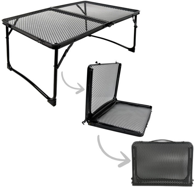 어비스카이 접이식 매쉬 캠핑테이블 휴대용 경량, 블랙