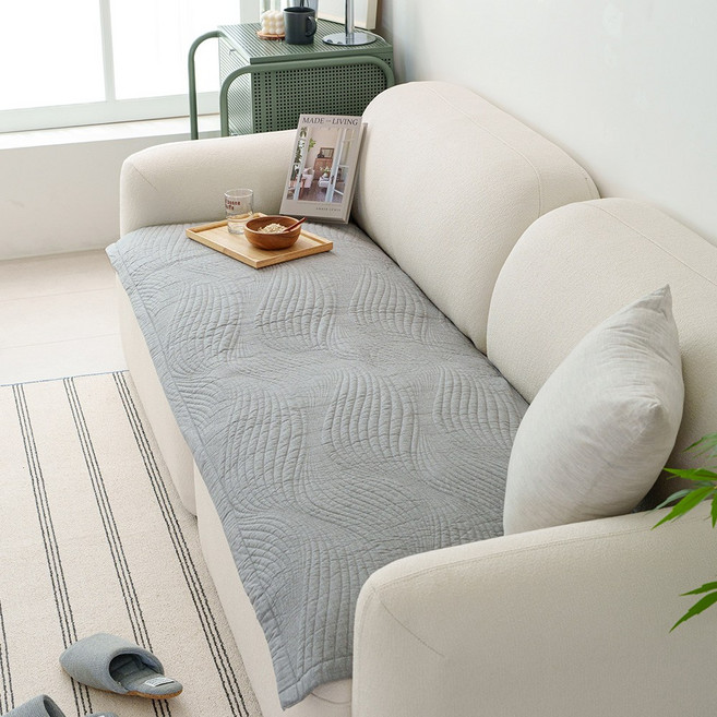 웨이브 퀼팅 사계절 순면 쇼파패드