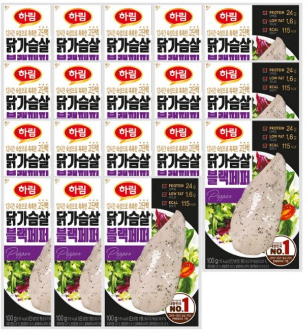 하림 닭가슴살 블랙페퍼 100g x 18개