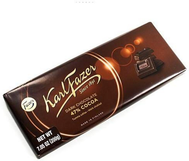 다크 칼 파제르 다크 초콜릿 바 - 200g (7.05 온스) Karl Fazer Dark Chocolate Bar - 200g (7.05 ounce), 1개