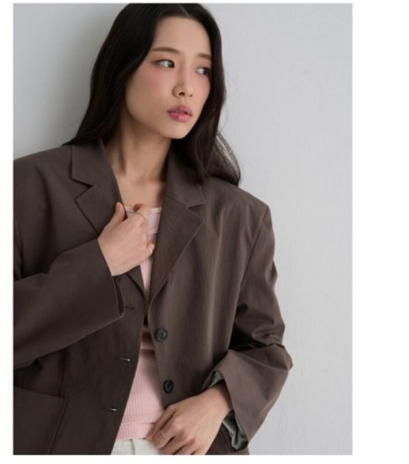 에잇세컨즈 여성 슈트/블레이저 재킷 코튼 테일러드 재킷 브라운 356311WM5D