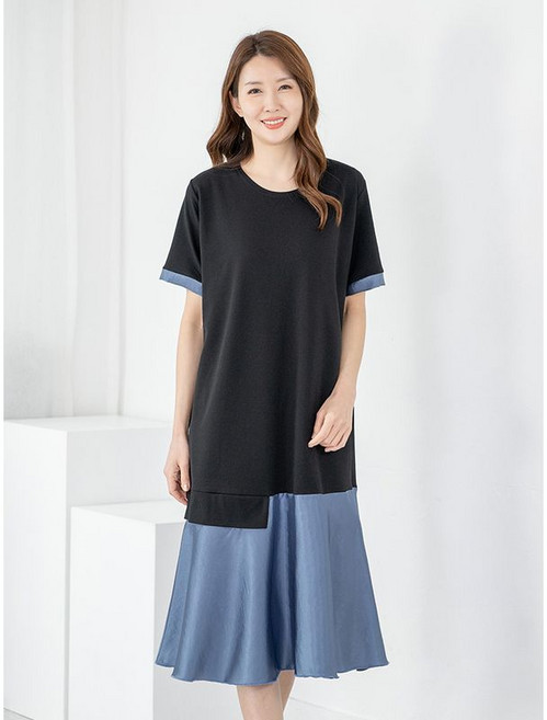 모슬린 엄마옷 원피스 반팔 롱 후레아 MQG127210 마담 미시 중년여성 빅사이즈 할머니옷 50대 60대 70대