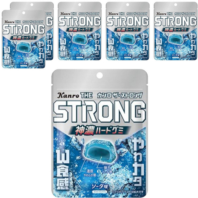 칸로 더 스트롱 진한 하드 구미 소다 맛, 70g, 6개