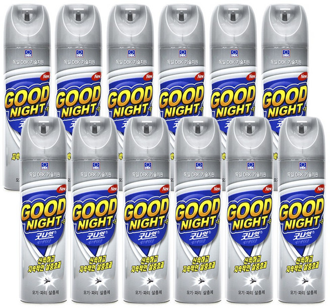 굿나잇 에프킬라 모기 파리 스프레이 살충제, 12개, 400ml