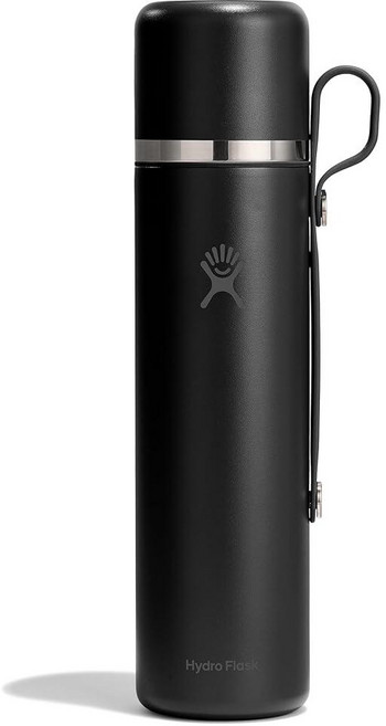 Hydro Flask Hot & Cup - 단열 스테인리스 스틸 커피용 뜨거운 음료 여행용 용기 828ml(28온스) 비치플럼 퍼플 389857, 블랙