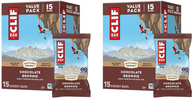 CLIF 클리프 초콜릿 브라우니 바 오가닉 귀리 에너지 바 15개입, 2개