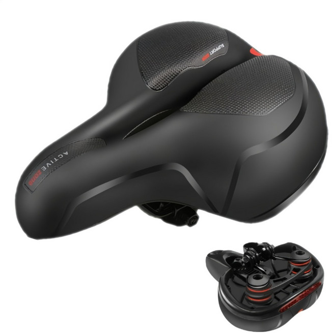 에쉬울프 자전거안장 쿠션안장 MTB 편안한안장, 블랙, 1개