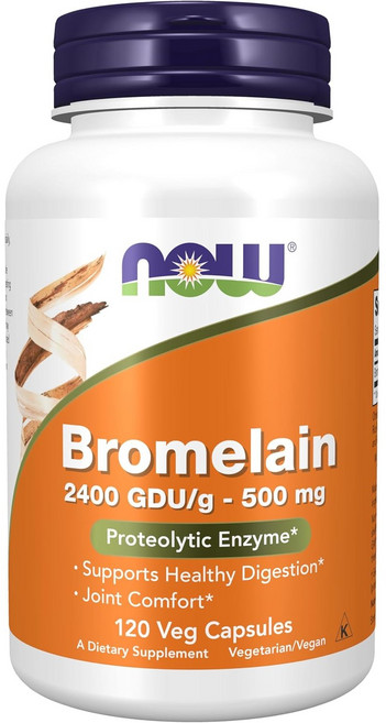 나우푸드 브로멜라인 2400GDU/g-500mg 베지 캡슐, 120정, 1개