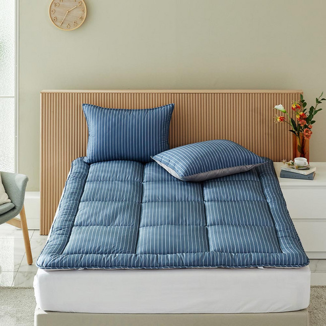 [모던하우스] 스웰 라크 네이비 스트라이프 알러지케어 퀸토퍼150x200