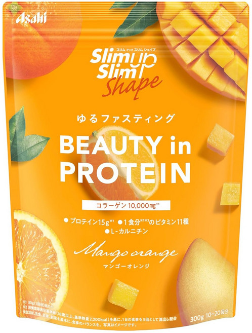 Slim Up Slim 美容蛋白膠原蛋白 10 000mg 芒果柳橙口味, 1個, 300g