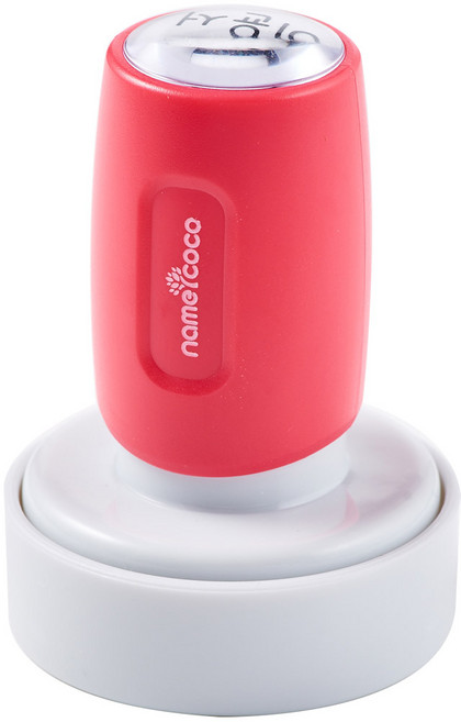 네임코코 의류용 원형 네임스탬프 S10, 레드, 1개