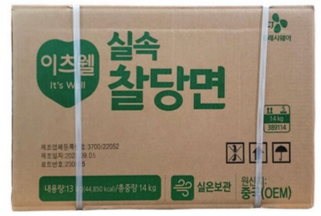 CJ프레시웨이 이츠웰 실속찰당면 총14kg(실중량13kg), 14kg, 1개