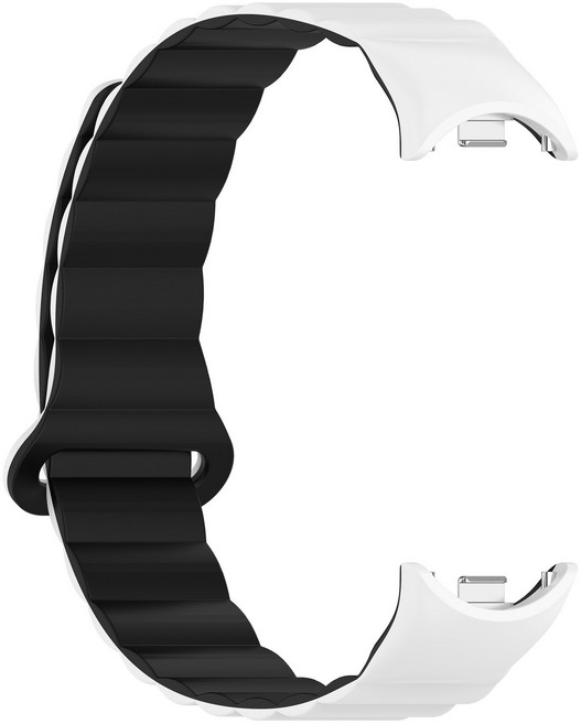 SKENOS 샤오미 스마트밴드10 / 9 / 8 세라믹 호환 스포츠 마그네틱 스트랩 미밴드10 9 8 실리콘 컬러 밴드, 화이트(블랙), 1개