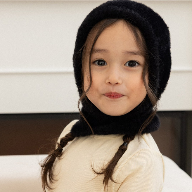 아이주 원사이즈 밍크라이크 바라클라바 아기 방한모자 니트모자 유아 아동 겨울모자