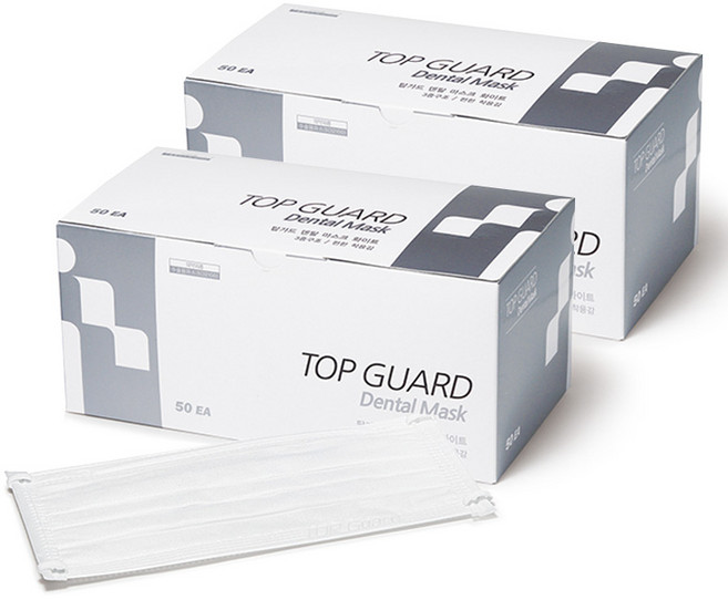 탑가드 덴탈마스크 50매입(화이트) 2통 진료치료시감염예방위생건강, 50개입, 2개, 화이트