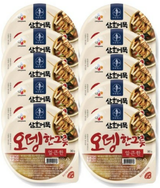 cj제일제당 삼호 얼큰오뎅한그릇360gx10개, 3.6kg, 2세트