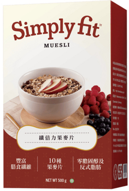 Simply fit 纖倍力果麥片 10種果麥片, 1個, 纖倍力果麥片500g
