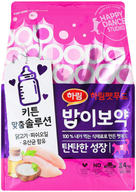 하림펫푸드밥이보약 고양이 기능성 사료, 키튼, 3.4kg, 1개