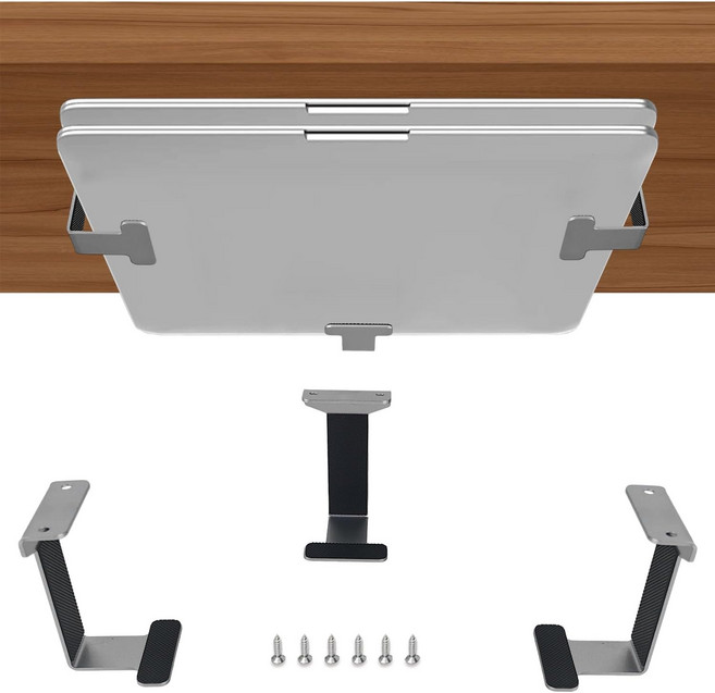 노트북용 IFCASE Metal Under Desk Shelf Mount Holder Xbox Series S One SX PS4 SlimPro Desktop Mini PC W, Silver, 1개