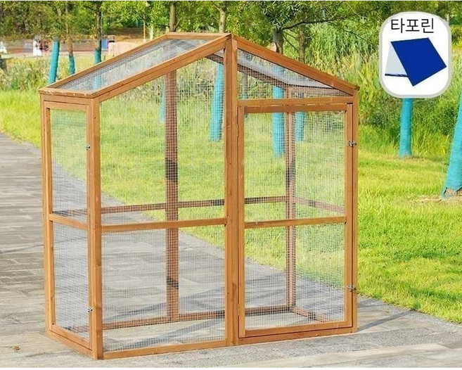 원목 야외 닭장 야외 조립식 조류 사육장 병아리 케이지 대형 귀농 키우기, 특대형 샤프탑_브라운