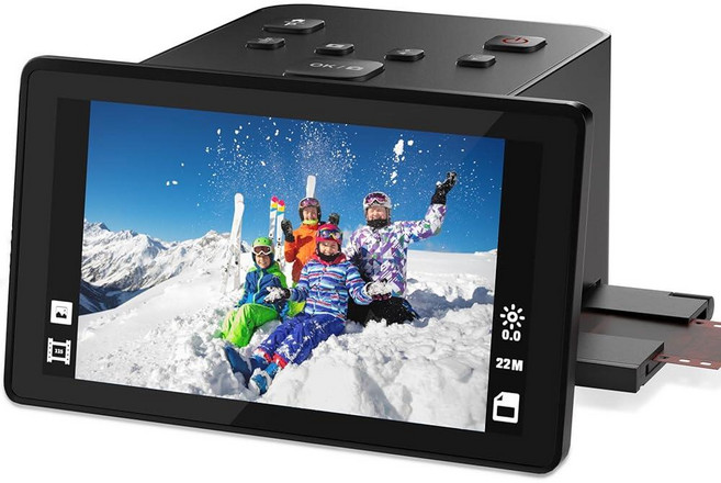 디지털 필름 및 슬라이드 스캐너 12.7cm(5인치) LCD 스크린 색상 및 흑백 135/110/126 KPK 네거티브 및 슬라이드 및 슈퍼 8 슬라이드를 22MP JPEG, 디지털 필름 및 슬라이드 스캐너, 12.7cm(5인치)