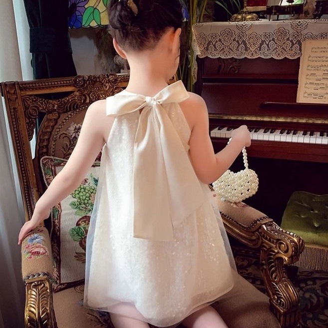 女童連衣裙 亮片 蝴蝶結